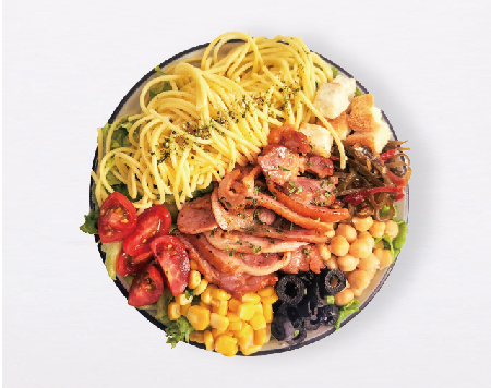 행포케 훈제오리 샐러드파스타